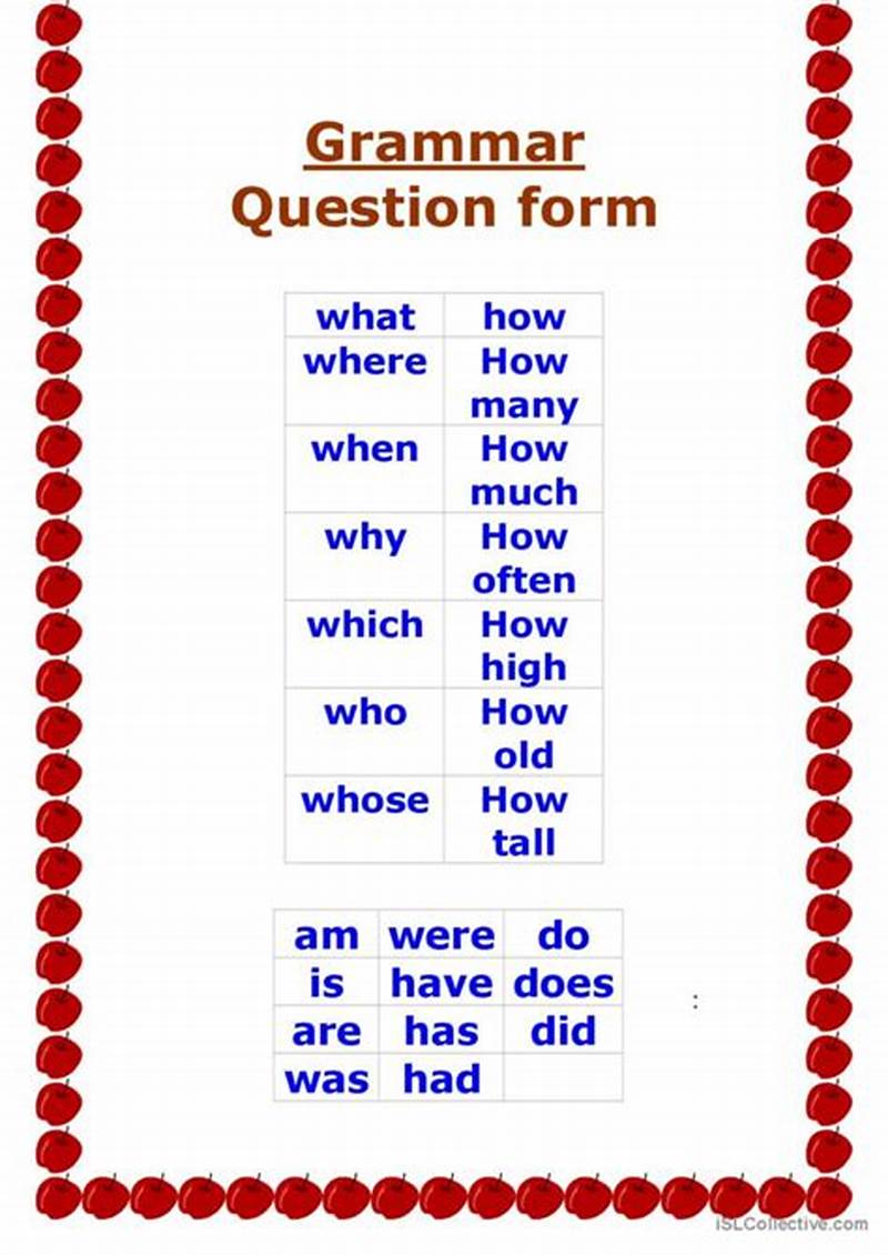 How To Form Questions In English