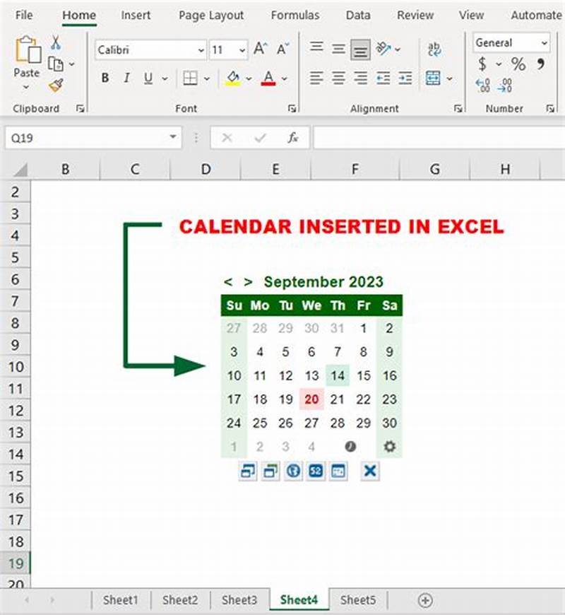 How To Insert Calender In Excel
