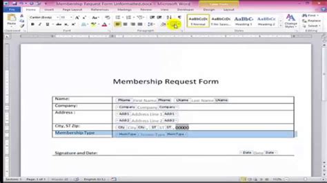 How To Make A Fillable Template In Word 2007
