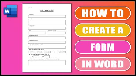 How To Make A Form Template In Word Tutorial