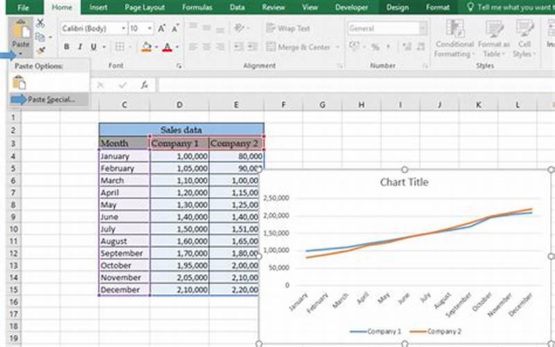 How To Paste A Chart Into Excel