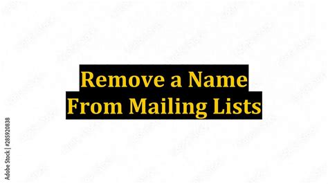 How To Remove Name From Catalogue Mailing Lists