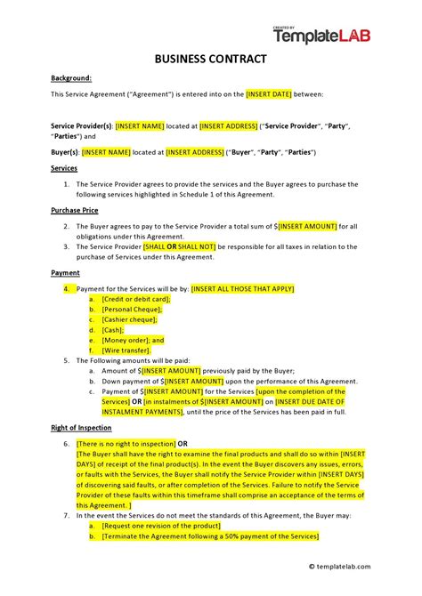 How To Write A Contract Template