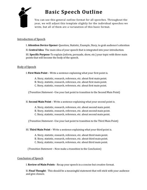 How To Write A Speech Template