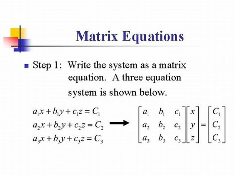 How To Write Equations In Matrix Form