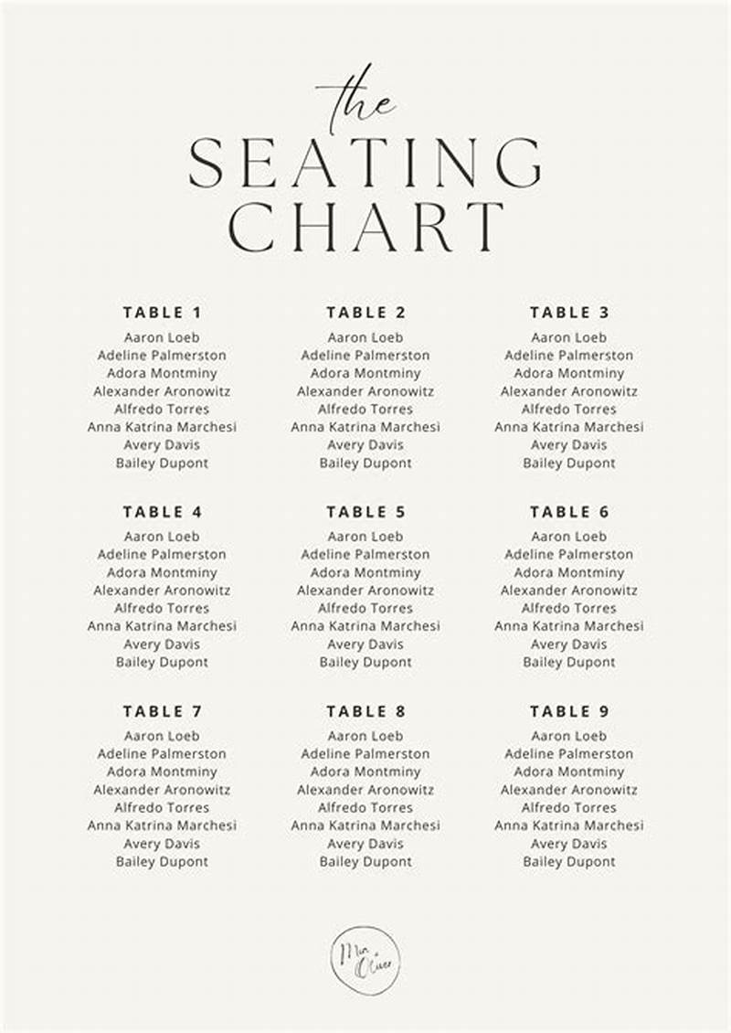 How To Write Names On Seating Chart