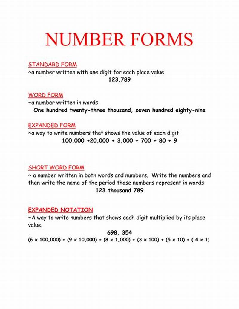 How To Write Numbers In Numerical Form