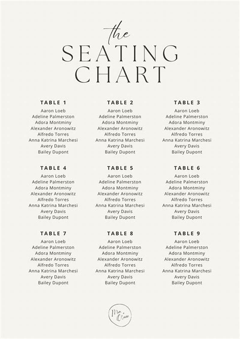 How To Write Seating Chart For Wedding