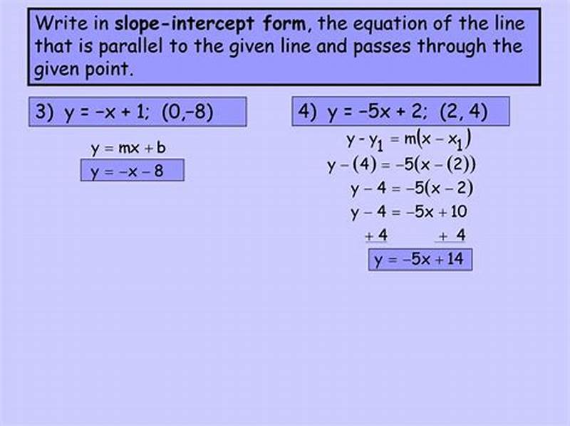 How To Write Slope Intercept Form Parallel