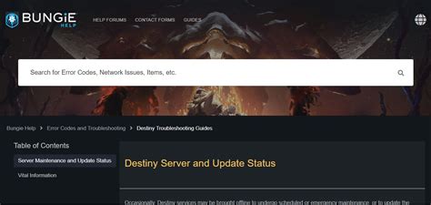 1. Check Bungie Server Status