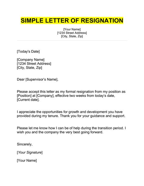 Writing Resignation Letter