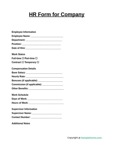 Hr Forms And Templates