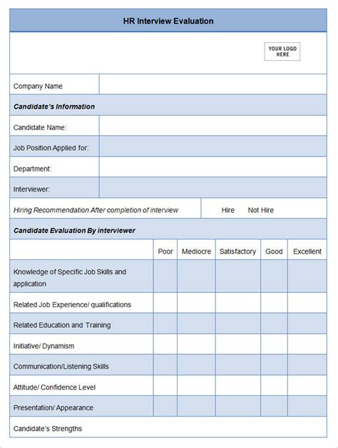 Hr Forms Templates