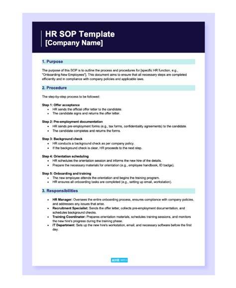 Hr Sop Template