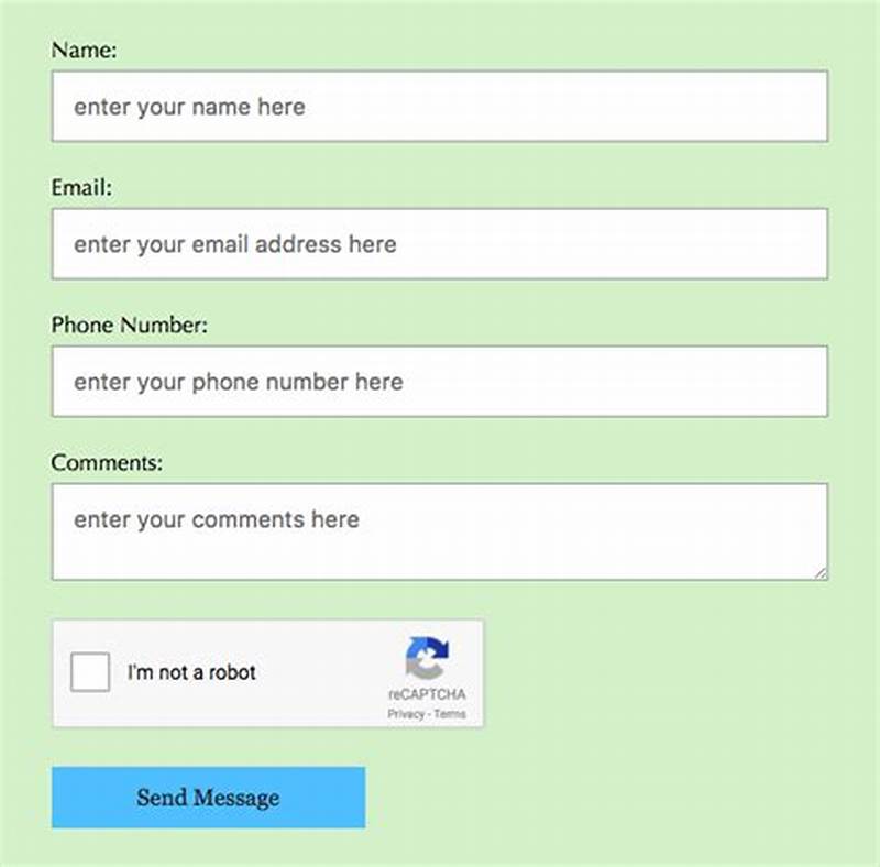 Html Code For Contact Form With Captcha