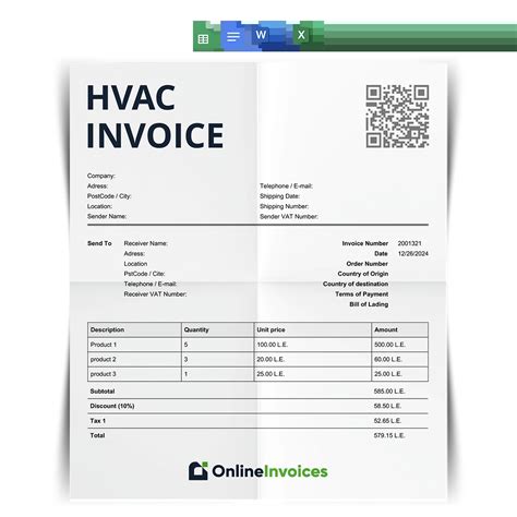 Hvac Invoicing Template