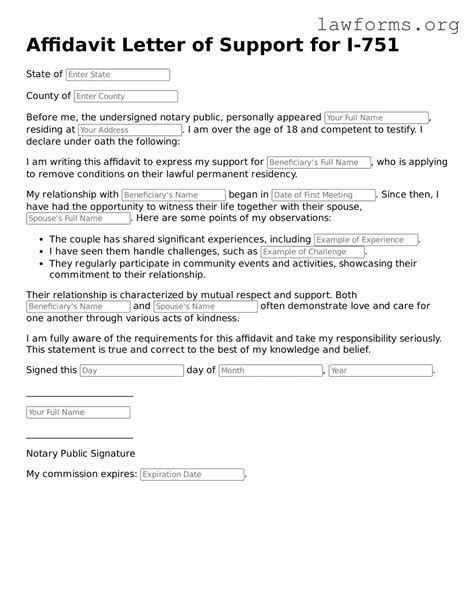 I 751 Affidavit Template
