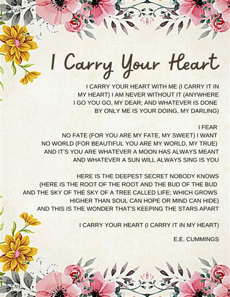 I Carry Your Heart Free Printable