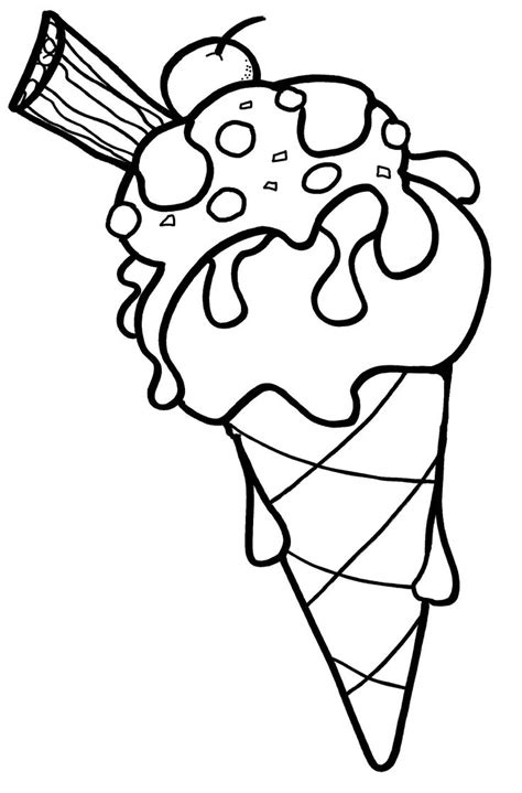 Ice Cream Cone Coloring Pages Printable