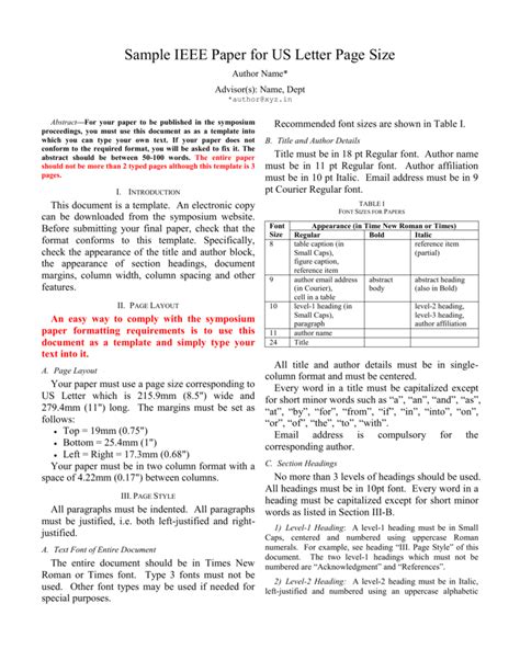 Ieee Paper Template Word