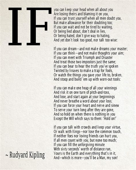 If Rudyard Kipling Printable