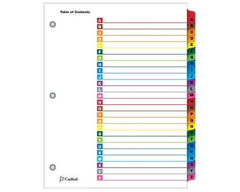 Index Divider Templates