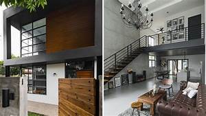 desain rumah minimalis industrial 2 lantai type 36 72