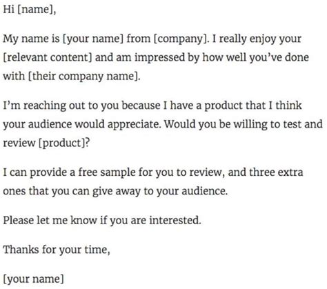 Influencer Marketing Email Template