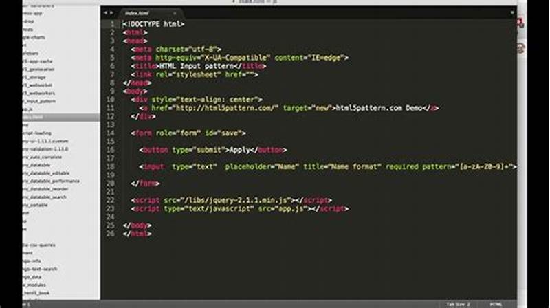 Input Pattern In Html
