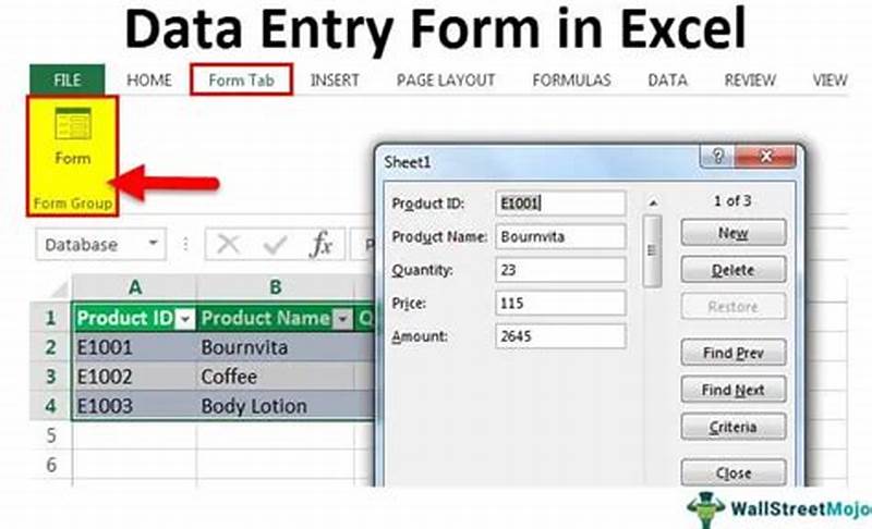 Insert Form In Excel