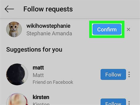 Instagram follow request