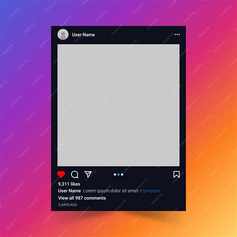 Instagram Template Dark Mode