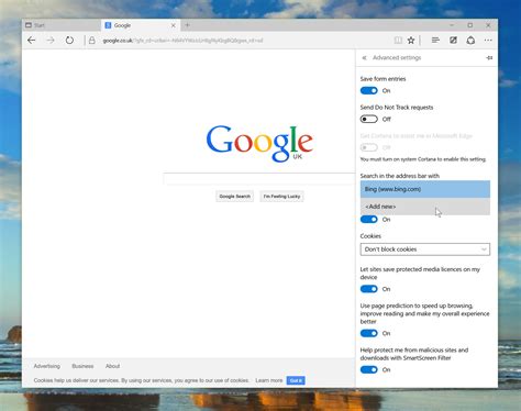 Install Google Search Microsoft Edge