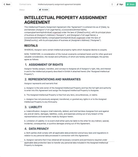 Intellectual Property Assignment Agreement Template