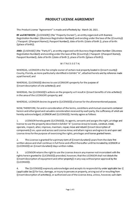 Intellectual Property License Agreement Template