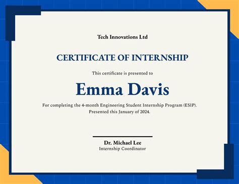 Intern Certificate Template