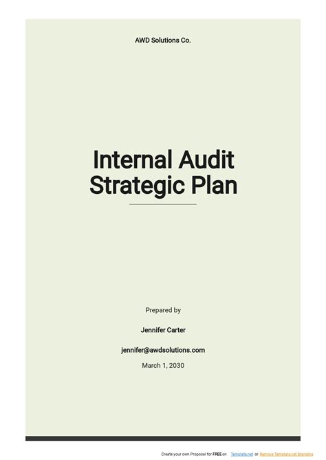 Internal Audit Strategic Plan Template