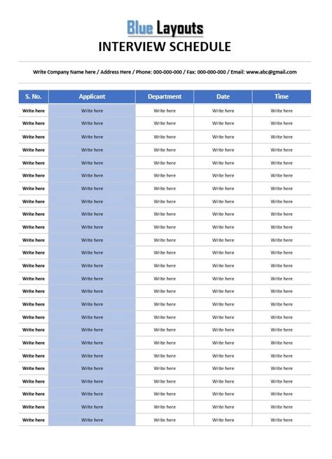 Interview Scheduling Template