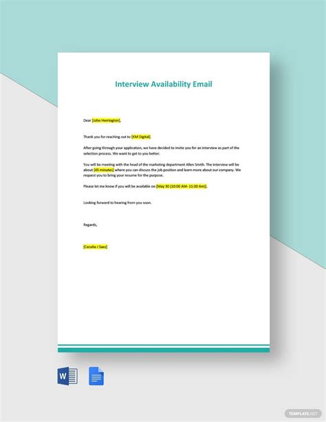 Interview Template Email