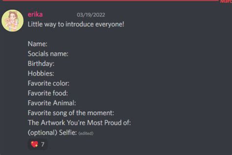 Introduction Template Discord