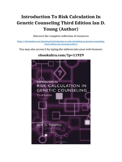 download Introduction To Risk Calculation In Genetic Counseling
