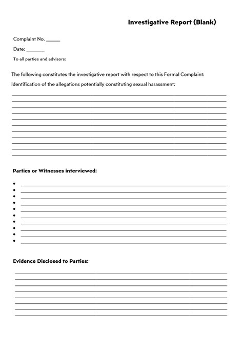 Investigative Report Template