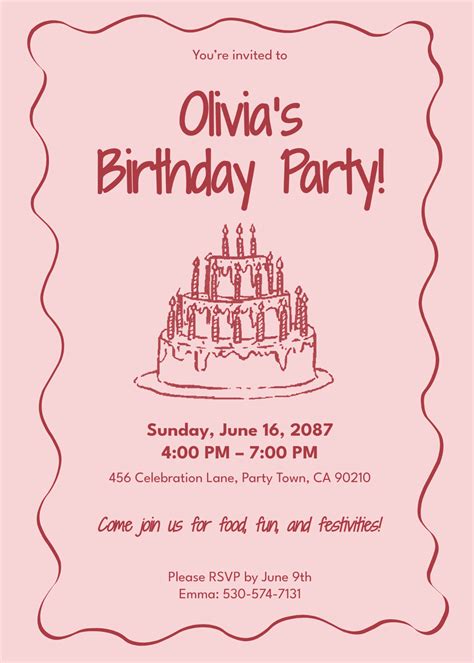 Invitation Templates For Birthday Party