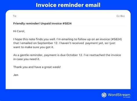 Invoice Reminder Email Template