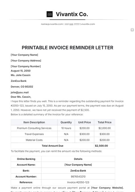 Invoice Reminder Template