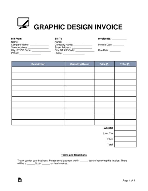 Invoice Template For Graphic Designer