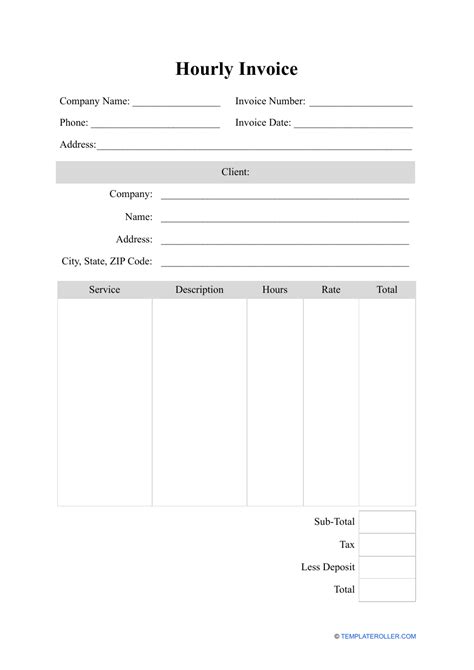 Invoice Template For Hours Worked