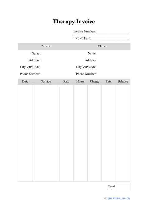Invoice Template For Therapists