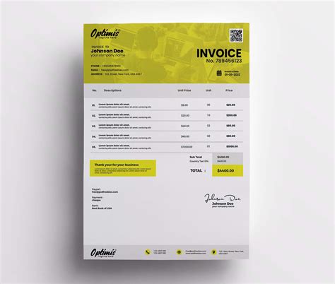 Invoice Template Psd