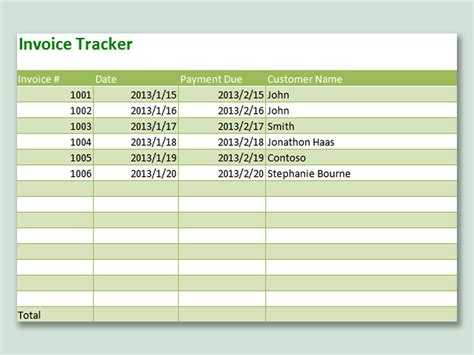 Invoice Tracking Template Excel
